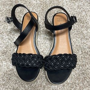 Black Platform Wedge Sandals